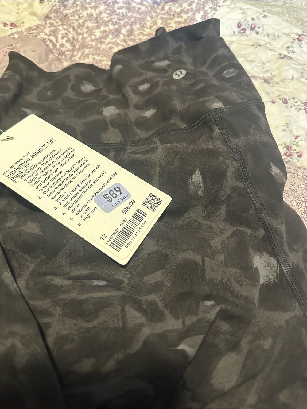 lululemon athletica Gray Black Camo Leggings